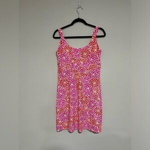Jude Connally Pink Orange Floral Sleeveless Dress Small Resort Beach Cruise